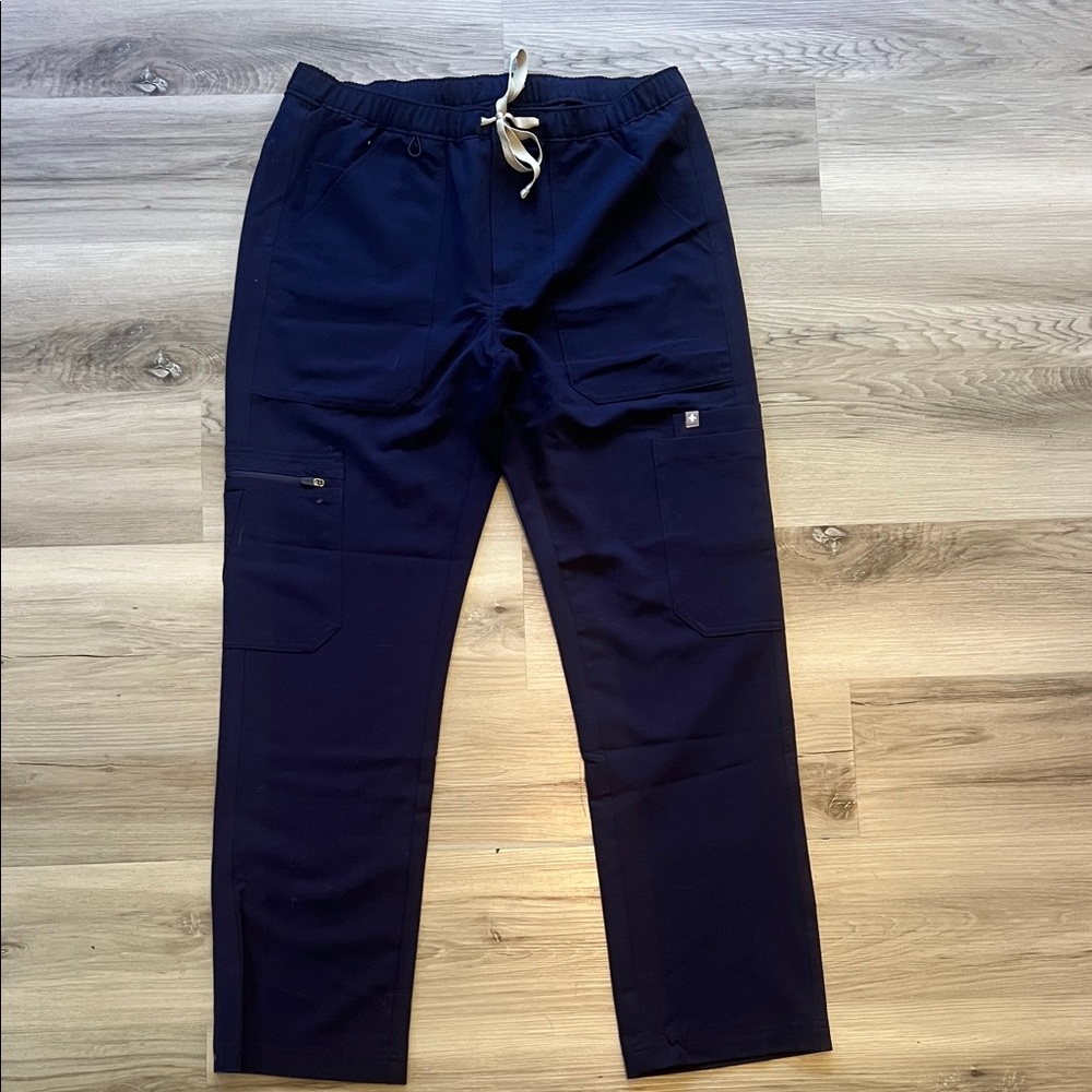 Figs Men's Navy Cargo Pants with Drawstring Waist